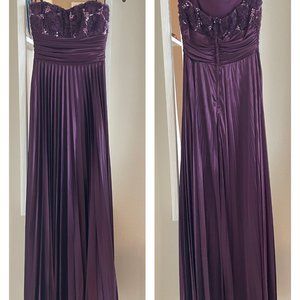 SPEEKLESS || Purple floor length strapless gown formal dress